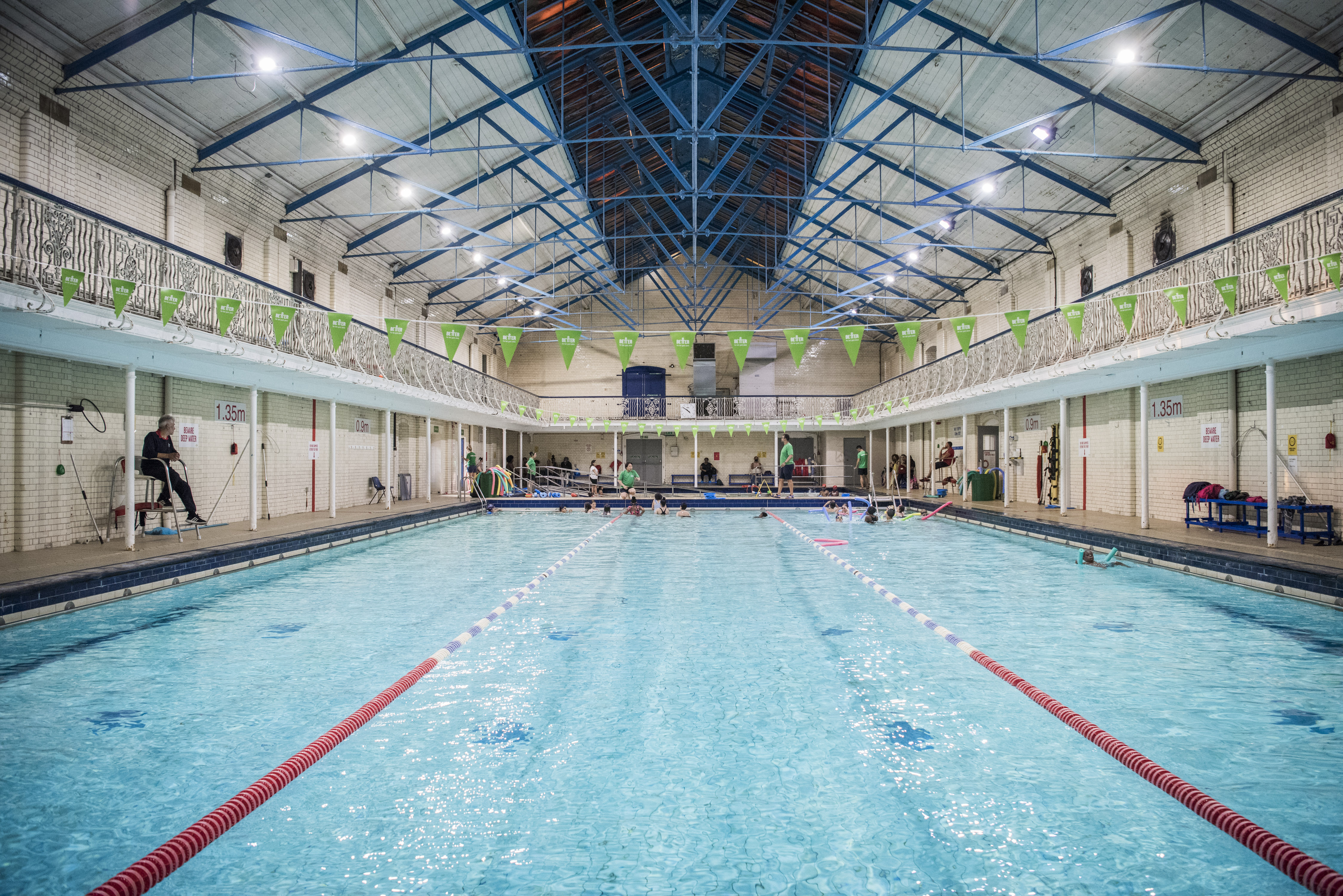 Inside of Kings Hall Leisure Centre swimming pool.