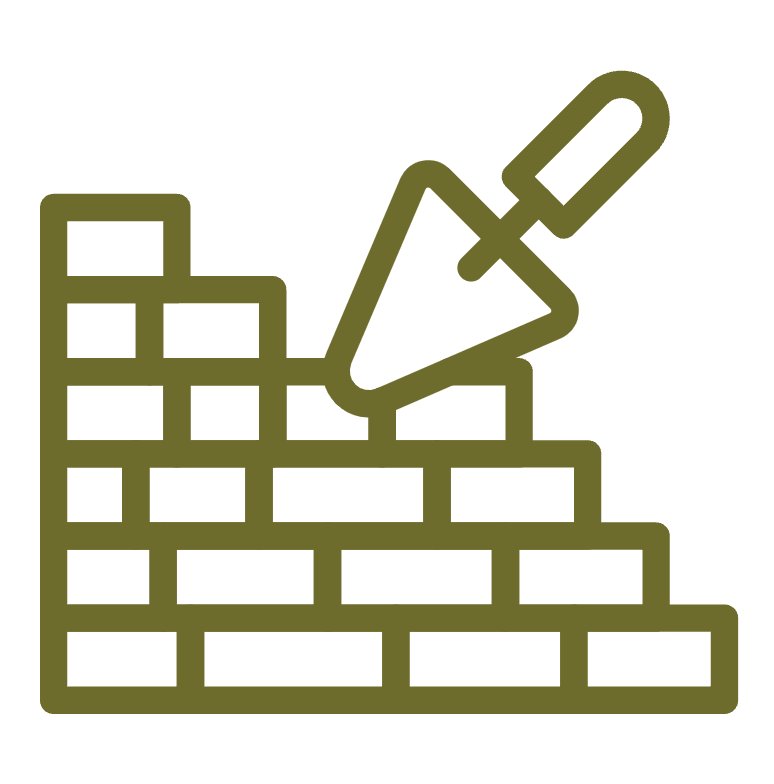 illustrated image of bricks and trowel